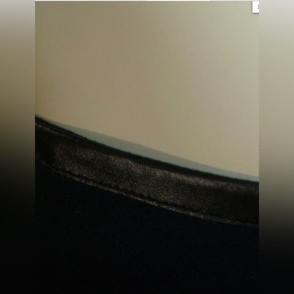 Akris Punto Faux Leather Accent Skirt with Back Split with Zipper Black - Picture 4 of 7